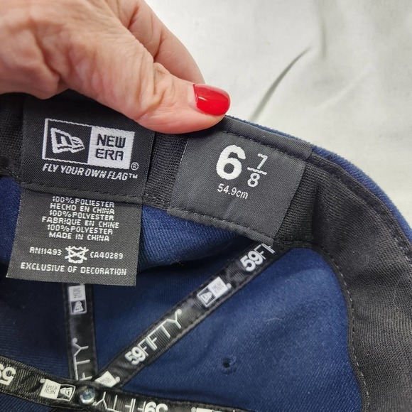 New Era Size 6 7/8 Mens NFL 59Fifty Fitted New England Patriots Hat Cap Black - Picture 5 of 9